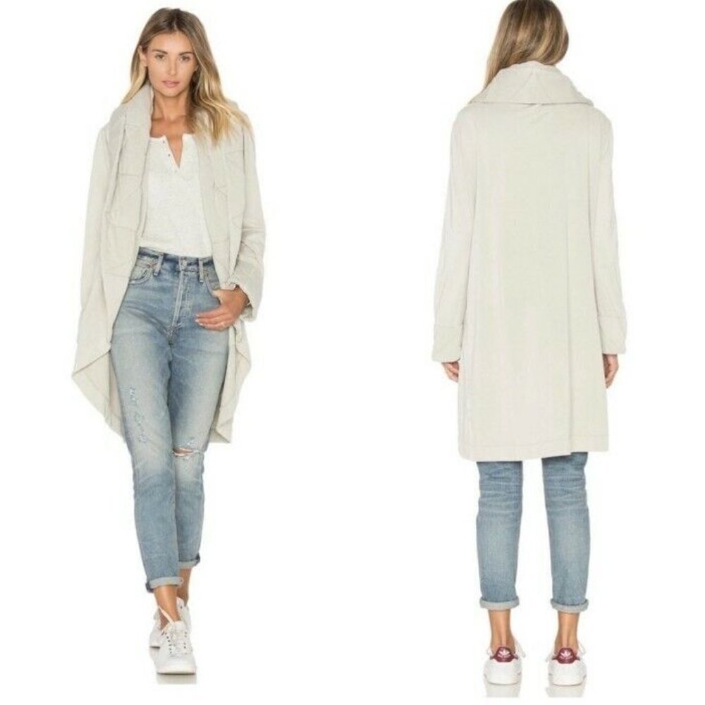 ✅ Young Fabulous & Broke Quilted Shawl‎ Sandrine Coat In Cream Color Size M/L